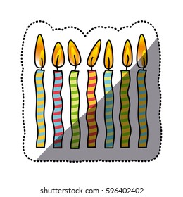 tricolor canddles party icon, vector illustraction design image