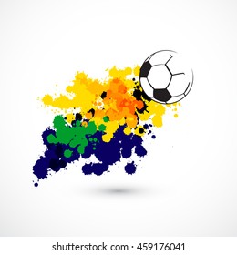 tricolor  colors splash  flag Brazil  of With Ball