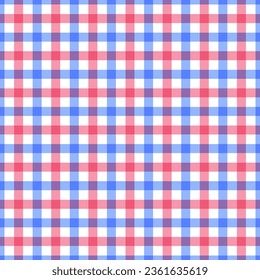 Tricolor. Cute seamless plaid pattern in red and blue colors