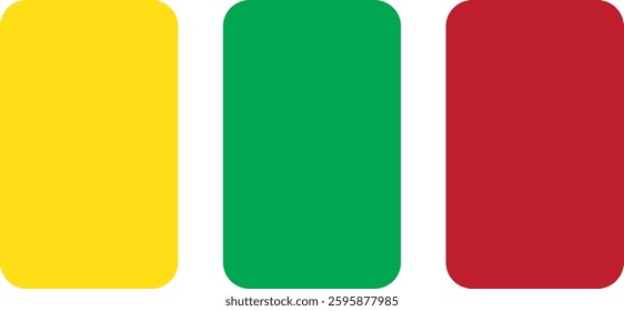 Tri-Color Design Yellow, Green, and Red