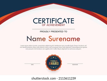 Tricolor flat certificate template simple modern