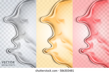 tricolor fluid elements, can be used as special effect, 3d illustration