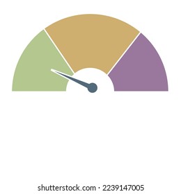 A tricolor gauge with needle. illustration of data science,  analytics vector ,  