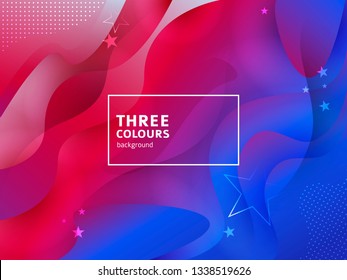 Tricolor geometric background smooth shapes composition