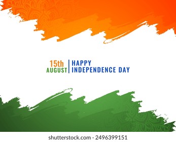 Tricolor indische Flagge Thema Pinsel Strich Design für Indian Independence Tag Vektor