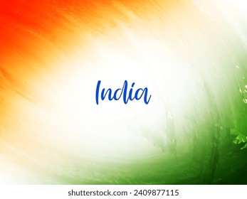 Bandera india tricolor Tema de la República día color de agua textura de fondo elegante vector