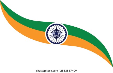 Tricolor Indian flag theme Republic day wave background vector