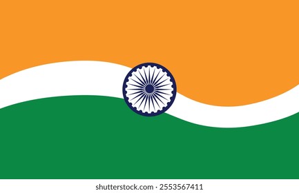 Tricolor Indian flag theme Republic day wave background vector