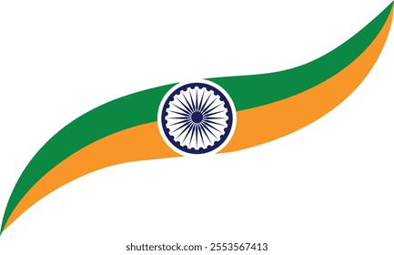 Tricolor Indian flag theme Republic day wave background vector