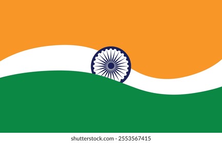 Tricolor Indian flag theme Republic day wave background vector