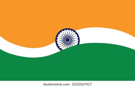 Tricolor Indian flag theme Republic day wave background vector