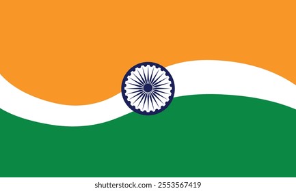 Tricolor Indian flag theme Republic day wave background vector