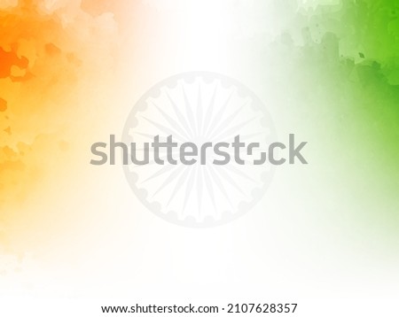Tricolor Indian flag theme Republic day watercolor texture background vector