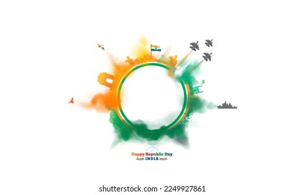 Tricolor patriotic background of republic day india. Vector illustration.