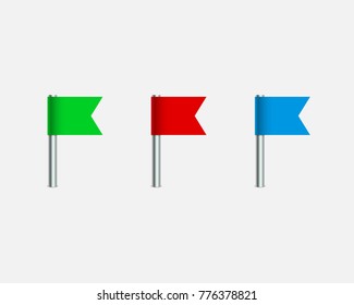 Tricolor pinpoint flags icons