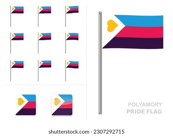 Marcador de Orgullo Político Tricolor Ondeando el vector de la aplicación de animación
