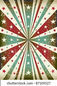 tricolor star grunge background. patriotic vintage poster for your advertising