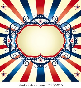 Tricolor US frame. A background to announce an event.