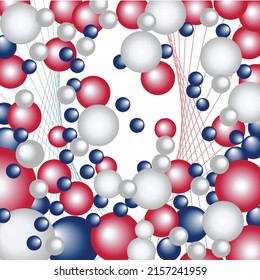 Tricolor vector random for atom or molecule concept for medical healthcare