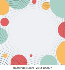 Tri-colored Circle with Circle line Wave template illustration