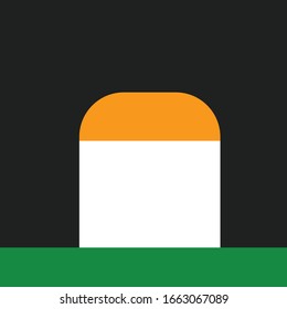Tricolor Meilenstein in flachem Design... .