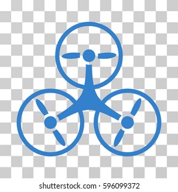 Tricopter Drone icon. Vector illustration style is flat iconic symbol, cobalt color, transparent background. Designed for web and software interfaces.