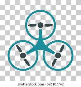 Tricopter Drone icon. Vector illustration style is flat iconic bicolor symbol, soft blue colors, transparent background. Designed for web and software interfaces.