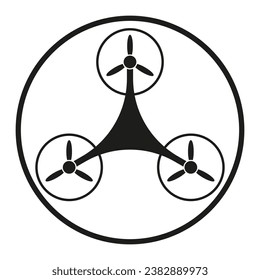 Tricopter icon. Vector illustration. stock image.