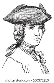 Tricorne oder Tricorn, vintage gravierte Illustration. Wörterbuch der Worte und Dinge - Larive und Fleury - 1895.