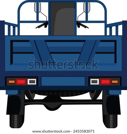 Tricycle from the back vector design , White background