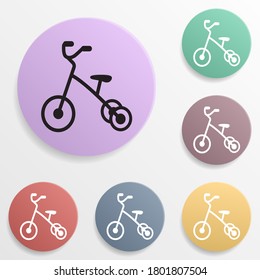 Tricycle badge color set icon. Simple glyph, flat vector of toys icons for ui and ux, website or mobile application