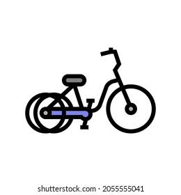 tricycle bicycle type color icon vector. tricycle bicycle type sign. isolated symbol illustration