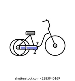 tricycle bicycle type color icon vector. tricycle bicycle type sign. isolated symbol illustration