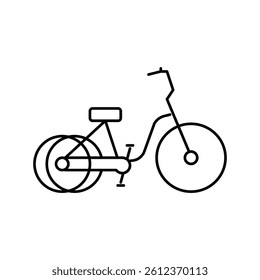 tricycle bicycle type line icon vector. tricycle bicycle type sign. isolated contour symbol black illustration
