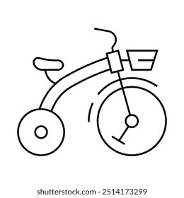 tricycle for children line icon vector. tricycle for children sign. isolated contour symbol black illustration