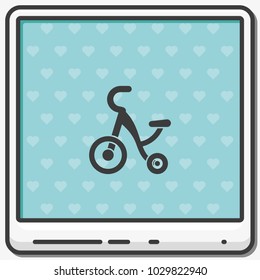 Tricycle flat vector icon.