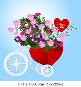 Tricycle with a flower basket 