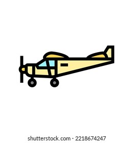 Tricycle Gear Airplane Aircraft Color Icon Vector. Tricycle Gear Airplane Aircraft Sign. Isolated Symbol Illustration