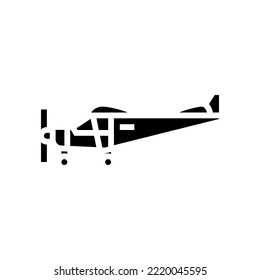 Tricycle Gear Airplane Aircraft Glyph Icon Vector. Tricycle Gear Airplane Aircraft Sign. Isolated Symbol Illustration