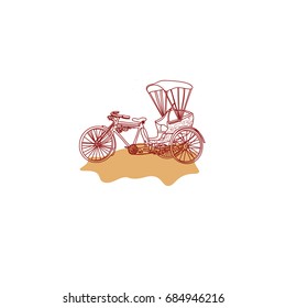 tricycle, hand drawn vector illustration