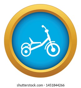 Tricycle icon blue vector isolated on white background for any design