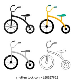 Tricycle icon in cartoon style isolated on white background. Play garden symbol stock vector illustration.