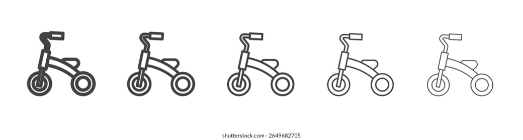 ícone triciclo símbolo de ilustração fina plana
