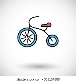 Tricycle icon. Flat vector related icon whit long shadow for web and mobile applications. It can be used as - logo, pictogram, icon, infographic element. Vector Illustration. 