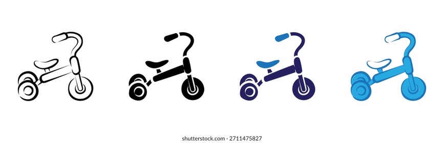 Icono de triciclo Multi Style Ilustración vectorial