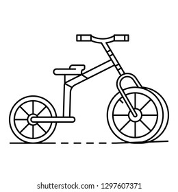 Tricycle icon. Outline tricycle vector icon for web design isolated on white background