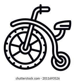 Tricycle icon. Outline tricycle vector icon for web design isolated on white background