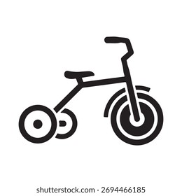 Tricycle icon silhouette vector flat illustration design on white background
