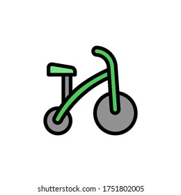 Tricycle icon. Simple color with outline vector elements of Children's day icons for ui and ux, website or mobile application