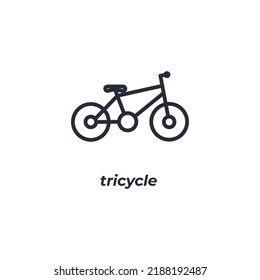 tricycle line icon. linear style sign for mobile concept and web design. Outline vector icon. Symbol, logo illustration. Vector graphics